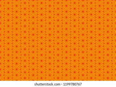 japanese traditional hemp leaf pattern in orange background
