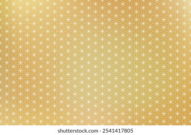 japanese traditional hemp leaf pattern on gold gradation background