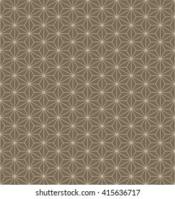 Japanese Traditional Hemp Leaf Pattern In Brown Background