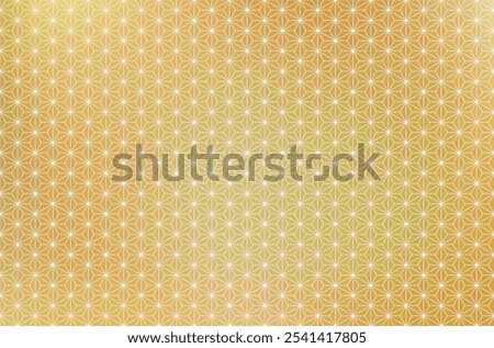 japanese traditional hemp leaf pattern on gold gradation background