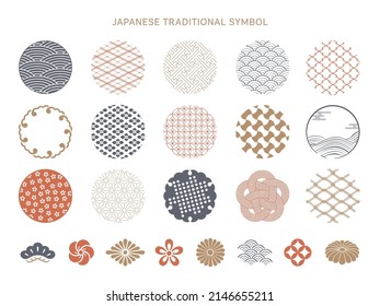 Japanese traditional icon and symbol collection.