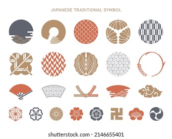 Japanese traditional icon and symbol collection. - Shutterstock ID 2146655401