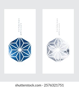 Japanese traditional icon vector. Geometric logo and symbol elements. grey and blue object decoration in vintage. 