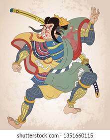 Japanese traditional kabuki, a man wearing a kimono