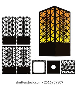 Japanese traditional lamp plans for laser cutting machine