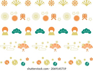 Japanese traditional line illustration of New Year holidays.