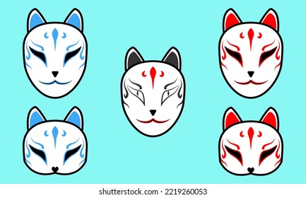 Japanese Traditional Mask. vector art