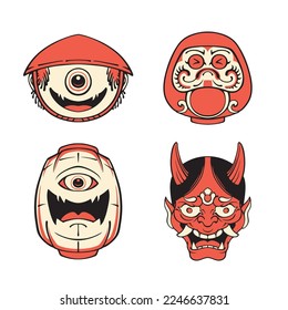 Japanese Traditional Mask. Vector art