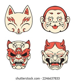 Japanese Traditional Mask. Vector art