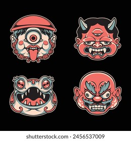 Japanese Traditional mask vector art