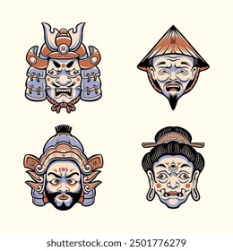 Japanese Traditional Mask Vector art