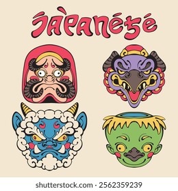 Japanese Traditional Mask vector illustration