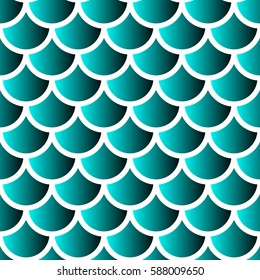 Japanese traditional ornament. Seamless pattern. Mermaid scales. Vector illustration