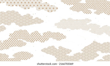 Japanese Traditional Pattern Background with Cloud Motifs.