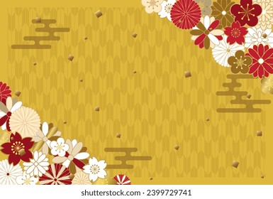 Japanese traditional pattern  background. golden gorgeous designed.