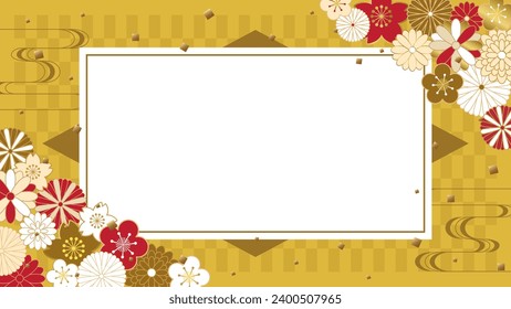 Japanese traditional pattern  background. golden gorgeous designed.