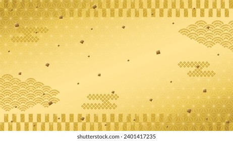 Japanese traditional pattern  background. golden gorgeous designed.