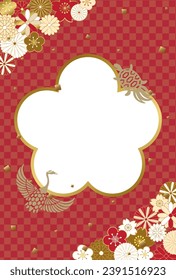 Japanese traditional pattern  background. red gorgeous designed.