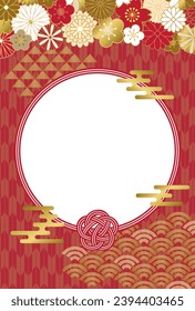 Japanese traditional pattern  background. red gorgeous designed.