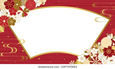 Japanese traditional pattern  background. red gorgeous designed.
Full HD size.