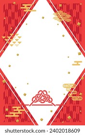 Japanese traditional pattern  background. red gorgeous designed.