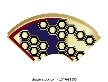 Japanese traditional pattern.
Beautiful illustration of a fan.