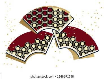 Japanese traditional pattern.
Beautiful illustration of a fan.