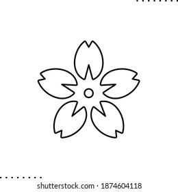 Japanese traditional pattern, cherry blossom vector icon in outlines