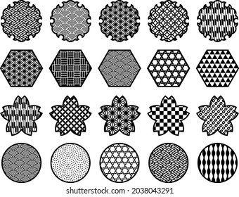 Japanese traditional pattern decoration set