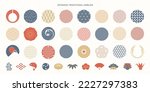 Japanese traditional pattern decorations and icons collection.