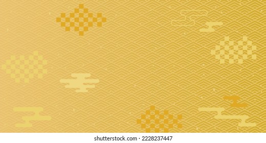 Japanese traditional pattern of gold cloud.