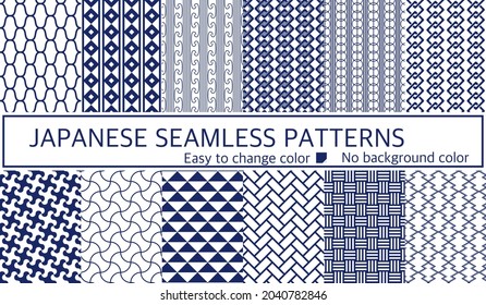 Japanese traditional pattern , Japanese-style seamless patterns