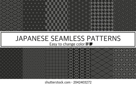 Japanese traditional pattern , Japanese-style seamless patterns