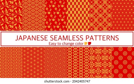 Japanese traditional pattern , Japanese-style seamless patterns