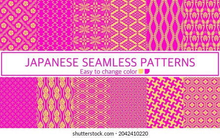 Japanese traditional pattern , Japanese-style seamless patterns