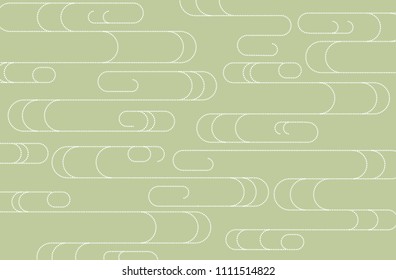 Japanese traditional pattern kimono cloud wave background light green