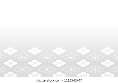 Japanese traditional pattern kimono flower petal diamond white space background gray