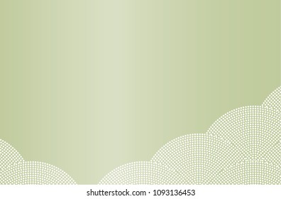 Japanese traditional pattern kimono wave background green