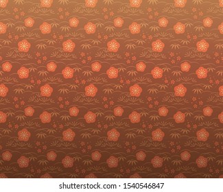 Japanese traditional pattern of plum, pine and bamboo