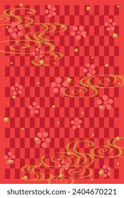 Japanese traditional pattern  red background. vector illustration.