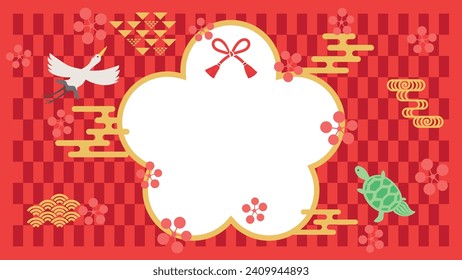 Japanese traditional pattern  red background. Full HD size.
vector illustration.