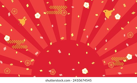 Japanese traditional pattern  red background. Full HD size.
vector illustration.