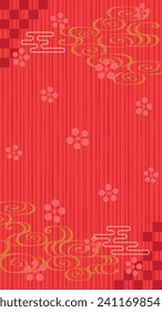 Japanese traditional pattern  red background. Full HD size.
vector illustration.