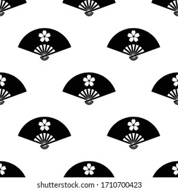 Japanese traditional pattern, repeating pattern of cherry blossom fan