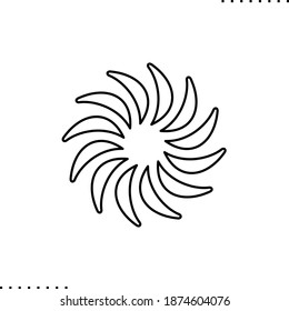 Icono de vector de patrón tradicional japonés en contornos