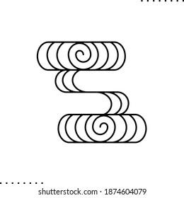 Japanese traditional pattern vector icon in outlines