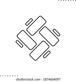 Japanese traditional pattern vector icon in outlines