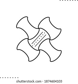 Japanese traditional pattern vector icon in outlines