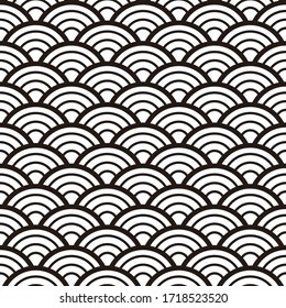 Japanese Traditional Pattern Wave Pattern Stock Vector (Royalty Free ...