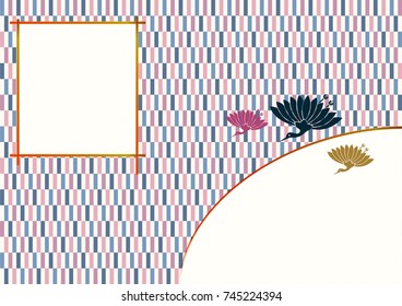 Japanese traditional patterns, checkered pattern, Japanese style background, material for New Year's cards